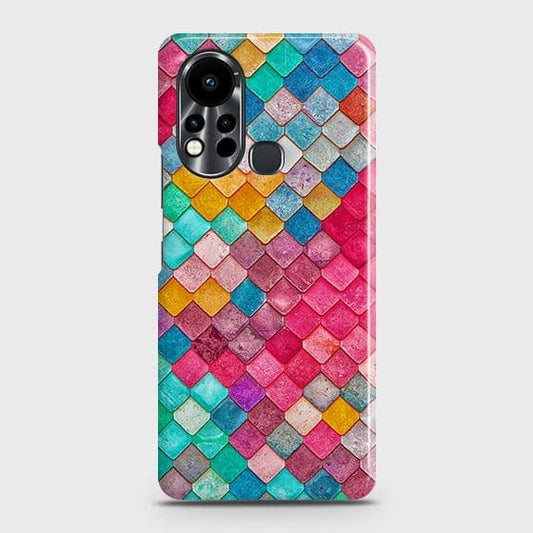 Infinix Hot 11s Cover - Chic Colorful Mermaid Printed Hard Case with Life Time Colors Guarantee