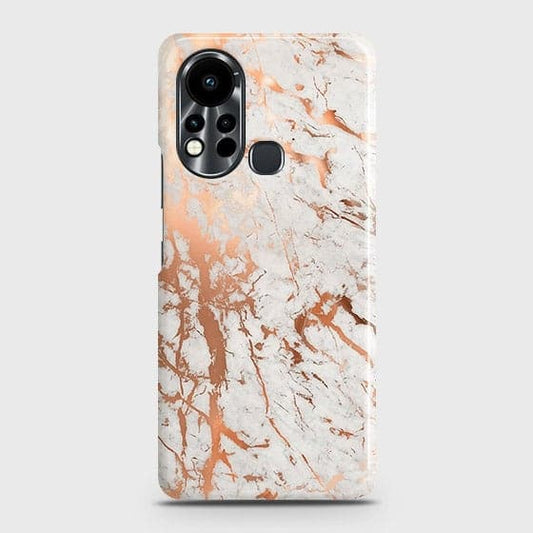Infinix Hot 11s Cover - In Chic Rose Gold Chrome Style Printed Hard Case with Life Time Colors Guarantee