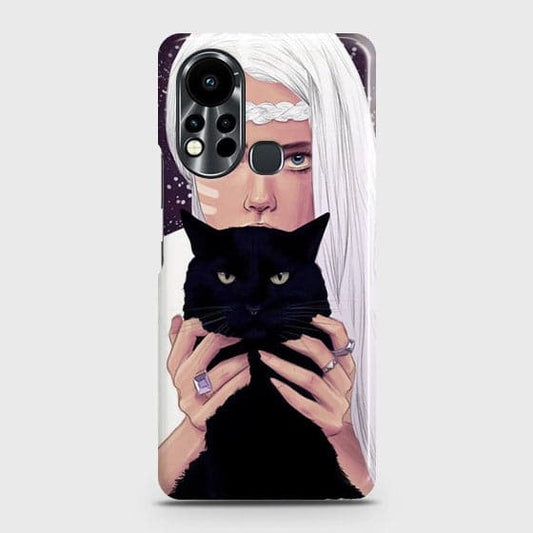Infinix Hot 11s Cover - Trendy Wild Black Cat Printed Hard Case with Life Time Colors Guarantee