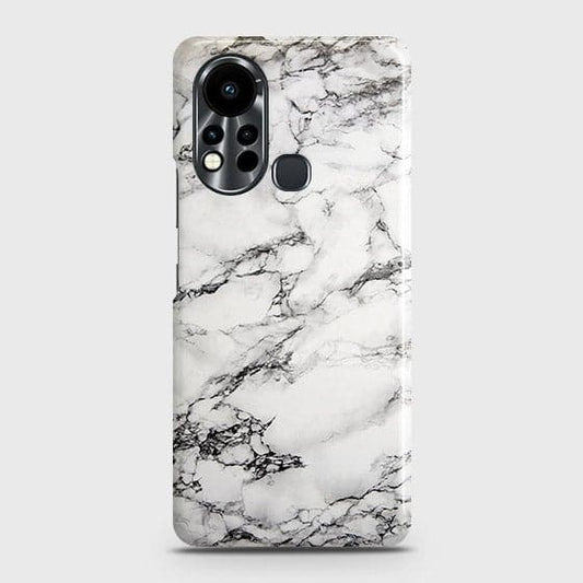 Infinix Hot 11s Cover - Matte Finish - Trendy White Floor Marble Printed Hard Case with Life Time Colors Guarantee