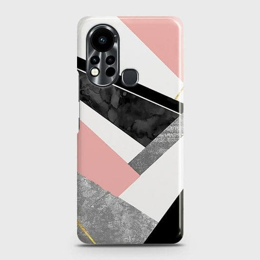 Infinix Hot 11s Cover - Matte Finish - Geometric Luxe Marble Trendy Printed Hard Case with Life Time Colors Guarantee