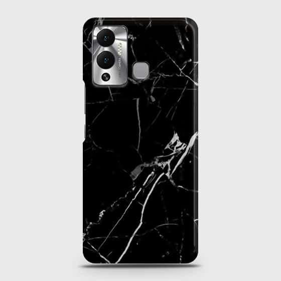 Infinix Hot 12 Play Cover - Black Modern Classic Marble Printed Hard Case with Life Time Colors Guarantee