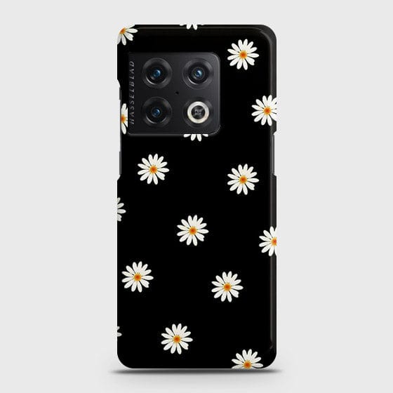 OnePlus 10 Pro Cover - White Bloom Flowers with Black Background Printed Hard Case with Life Time Colors Guarantee