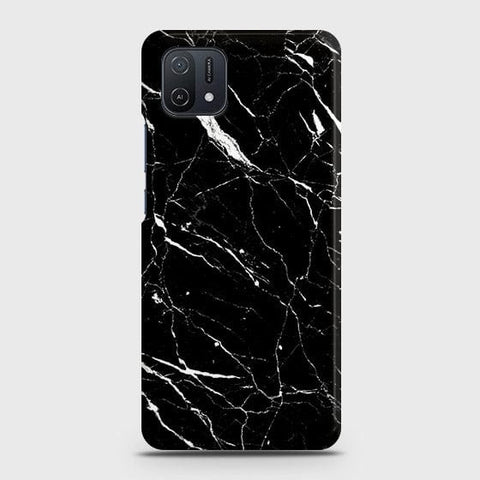 Oppo A16K Cover - Trendy Black Marble Printed Hard Case with Life Time Colors Guarantee