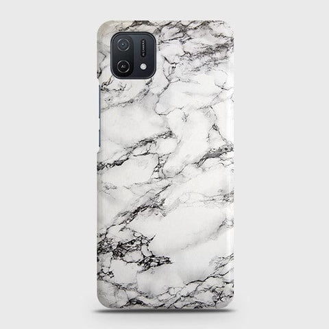 Oppo A16K Cover - Trendy White Floor Marble Printed Hard Case with Life Time Colors Guarantee