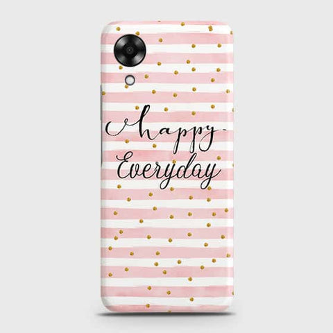 Oppo A17k Cover - Trendy Happy Everyday Printed Hard Case with Life Time Colors Guarantee