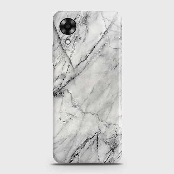 Oppo A17k Cover - Trendy White Marble Printed Hard Case with Life Time Colors Guarantee