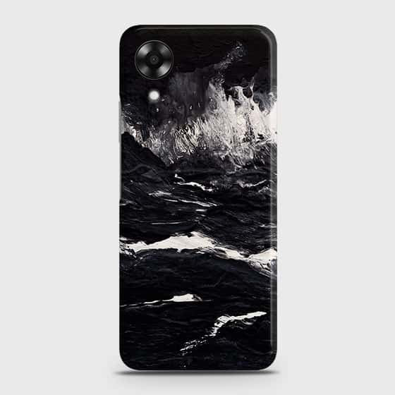 Oppo A17k Cover - Black Ocean Marble Trendy Printed Hard Case with Life Time Colors Guarantee