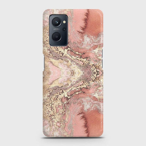 Realme 9i Cover - Trendy Chic Rose Gold Marble Printed Hard Case with Life Time Colors Guarantee