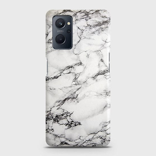 Realme 9i Cover - Trendy White Floor Marble Printed Hard Case with Life Time Colors Guarantee