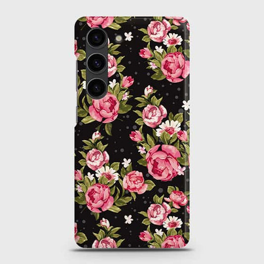 Samsung Galaxy S23 5G Cover - Trendy Pink Rose Vintage Flowers Printed Hard Case with Life Time Colors Guarantee