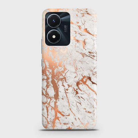 Vivo Y02s Cover - In Chic Rose Gold Chrome Style Printed Hard Case with Life Time Colors Guarantee