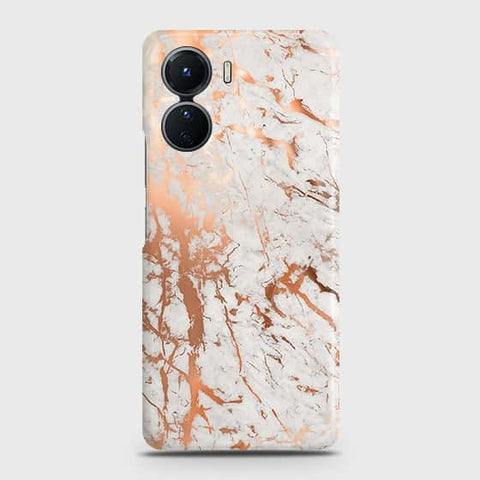 Vivo Y16 Cover - In Chic Rose Gold Chrome Style Printed Hard Case with Life Time Colors Guarantee