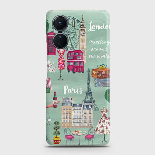 Vivo Y16 Cover - London, Paris, New York ModernPrinted Hard Case with Life Time Colors Guarantee