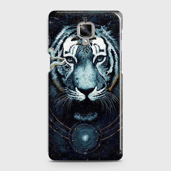 OnePlus 3 Cover - Vintage Galaxy Tiger Printed Hard Case with Life Time Colors Guarantee