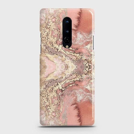 OnePlus 8 4G Cover - Trendy Chic Rose Gold Marble Printed Hard Case with Life Time Colors Guarantee