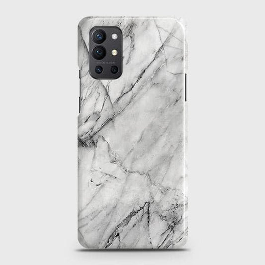 OnePlus 9R Cover - Matte Finish - Trendy White Marble Printed Hard Case with Life Time Colors Guarantee