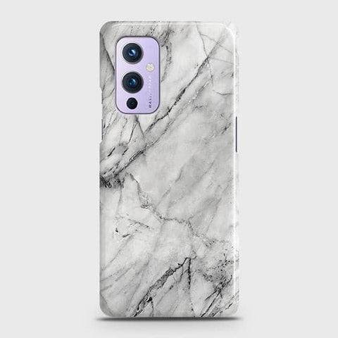 OnePlus 9 Cover - Matte Finish - Trendy White Marble Printed Hard Case with Life Time Colors Guarantee