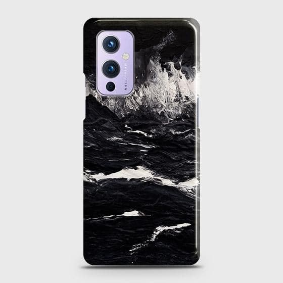 OnePlus 9 Cover - Black Ocean Marble Trendy Printed Hard Case with Life Time Colors Guarantee