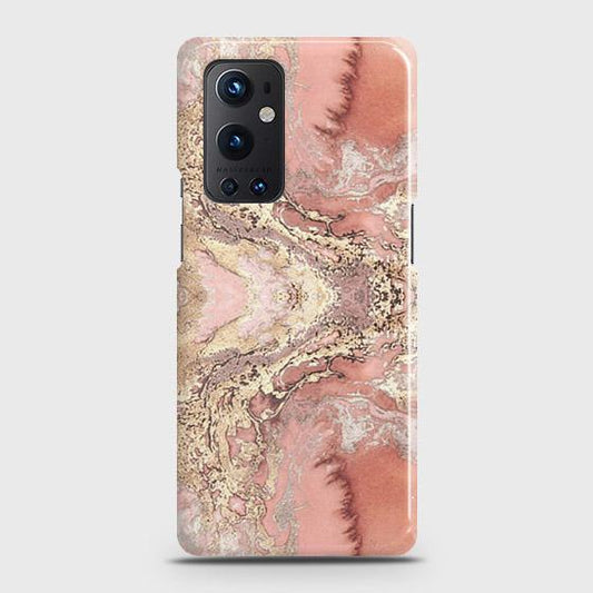 OnePlus 9 Pro Cover - Trendy Chic Rose Gold Marble Printed Hard Case with Life Time Colors Guarantee