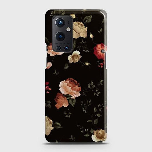 OnePlus 9 Pro Cover - Matte Finish - Dark Rose Vintage Flowers Printed Hard Case with Life Time Colors Guarantee