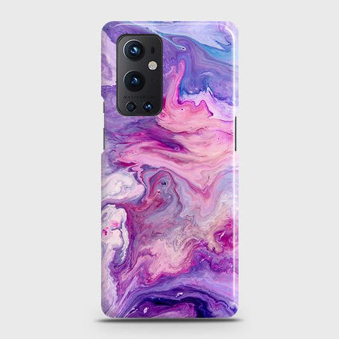 OnePlus 9 Pro Cover - Chic Blue Liquid Marble Printed Hard Case with Life Time Colors Guarantee