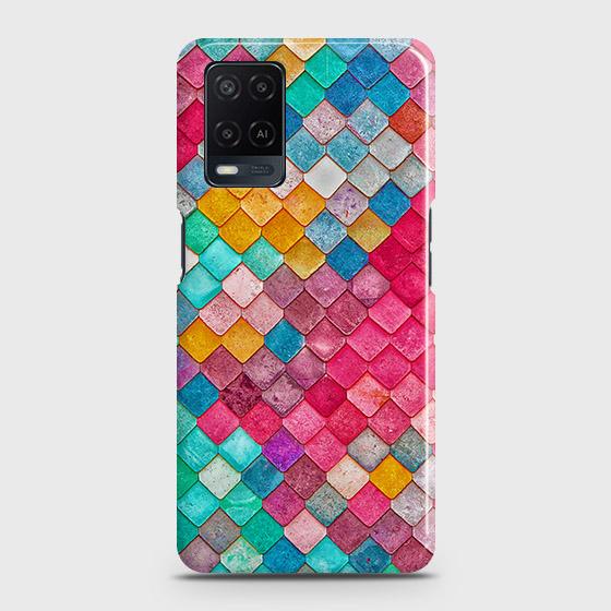 Oppo A54 4G Cover - Chic Colorful Mermaid Printed Hard Case with Life Time Colors Guarantee