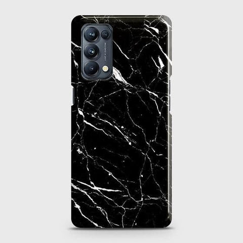 Oppo Reno 5 4G Cover - Trendy Black Marble Printed Hard Case with Life Time Colors Guarantee