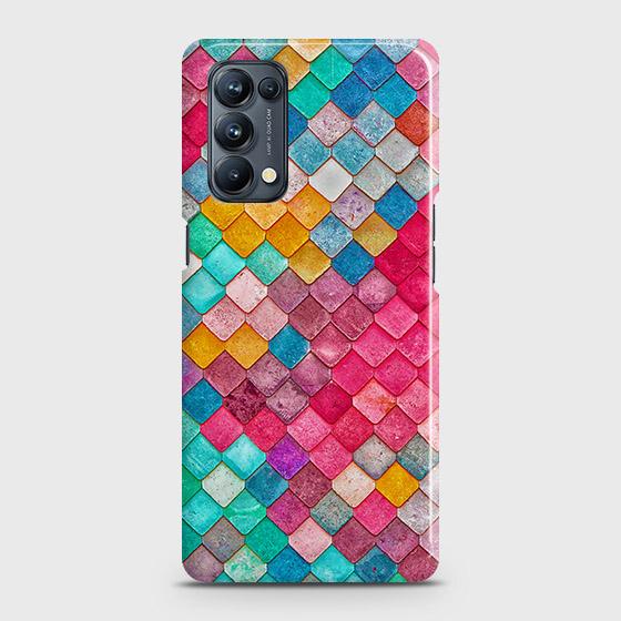 Oppo Reno 5 4G Cover - Chic Colorful Mermaid Printed Hard Case with Life Time Colors Guarantee