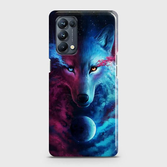 Oppo Reno 5 4G Cover - Infinity Wolf Trendy Printed Hard Case with Life Time Colors Guarantee