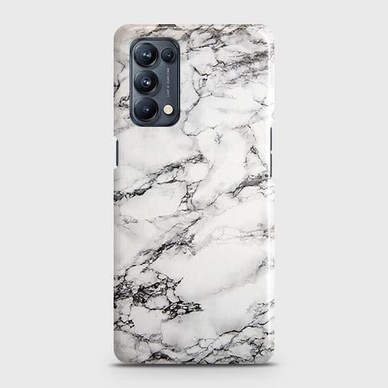 Oppo Reno 5 4G Cover - Matte Finish - Trendy Mysterious White Marble Printed Hard Case with Life Time Colors Guarantee