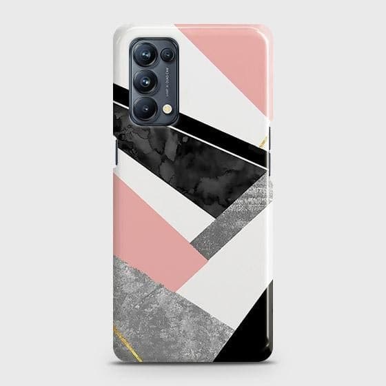 Oppo Reno 5 5G Cover - Matte Finish - Geometric Luxe Marble Trendy Printed Hard Case with Life Time Colors Guarantee