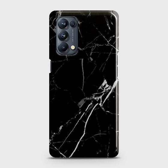 Oppo Reno 5 5G Cover - Black Modern Classic Marble Printed Hard Case with Life Time Colors Guarantee