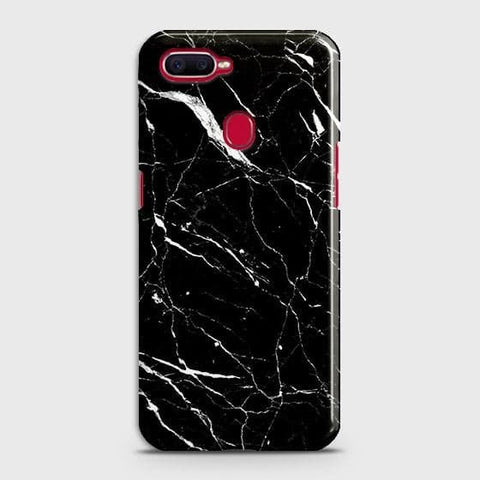 Oppo A11k Cover - Trendy Black Marble Printed Hard Case with Life Time Colors Guarantee