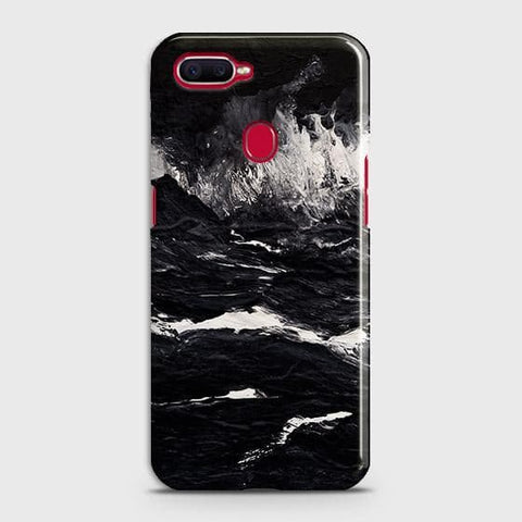 Oppo A11k Cover - Black Ocean Marble Trendy Printed Hard Case with Life Time Colors Guarantee