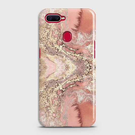 Oppo A12 Cover - Trendy Chic Rose Gold Marble Printed Hard Case with Life Time Colors Guarantee