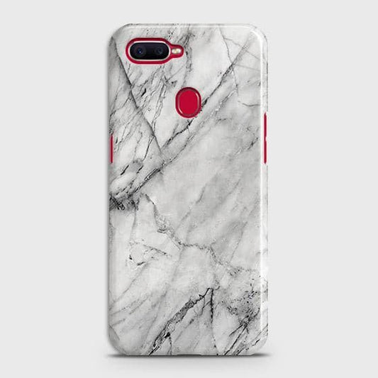 Oppo A12 Cover - Matte Finish - Trendy White Floor Marble Printed Hard Case with Life Time Colors Guarantee - D2