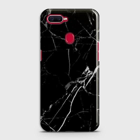 Oppo A12 Cover - Black Modern Classic Marble Printed Hard Case with Life Time Colors Guarantee