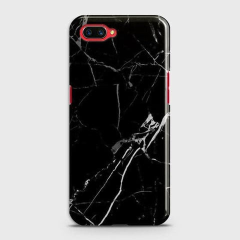 Oppo A12e Cover - Black Modern Classic Marble Printed Hard Case with Life Time Colors Guarantee