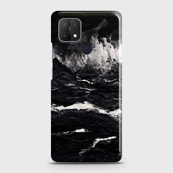 Oppo A15 Cover - Black Ocean Marble Trendy Printed Hard Case with Life Time Colors Guarantee