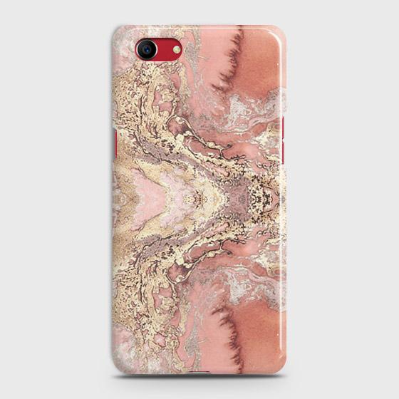 Oppo A1k Cover - Trendy Chic Rose Gold Marble Printed Hard Case with Life Time Colors Guarantee