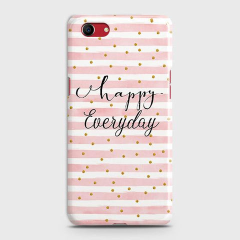 Oppo A1k Cover - Trendy Happy Everyday Printed Hard Case with Life Time Colors Guarantee