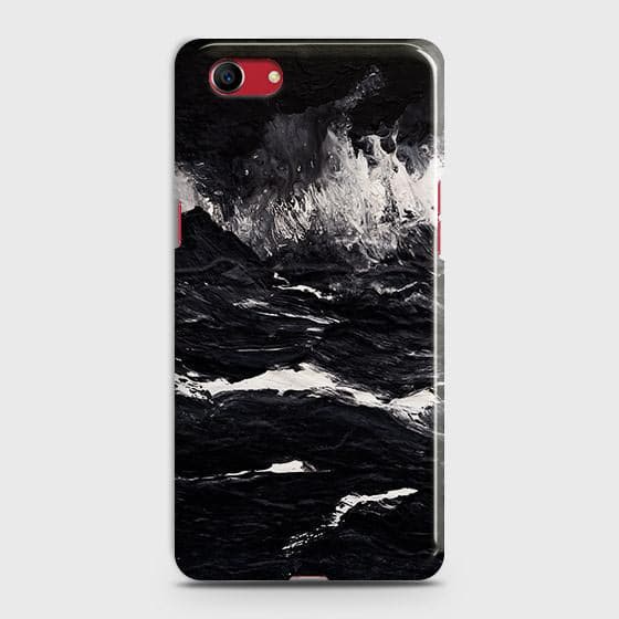 Oppo A1kN Cover - Black Ocean Marble Trendy Printed Hard Case with Life Time Colors Guarantee