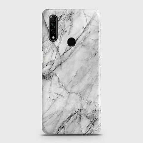 Oppo A31 Cover - Matte Finish - Trendy White Marble Printed Hard Case with Life Time Colors Guarantee