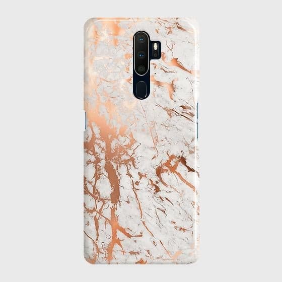 Oppo A5 2020 Cover - In Chic Rose Gold Chrome Style Printed Hard Case with Life Time Colors Guarantee