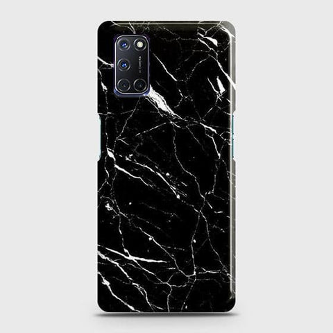 Oppo A72 Cover - Trendy Black Marble Printed Hard Case with Life Time Colors Guarantee