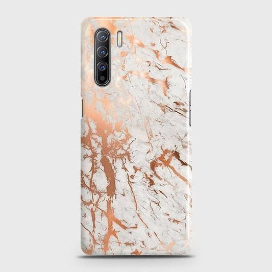 Oppo A91 Cover - In Chic Rose Gold Chrome Style Printed Hard Case with Life Time Colors Guarantee