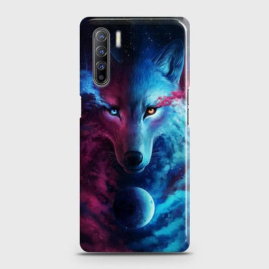 Oppo A91 Cover - Infinity Wolf Trendy Printed Hard Case with Life Time Colors Guarantee