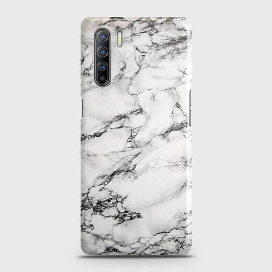 Oppo A91 Cover - Matte Finish - Trendy Mysterious White Marble Printed Hard Case with Life Time Colors Guarantee