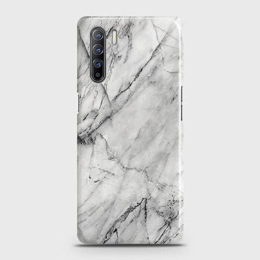 Oppo A91 Cover - Matte Finish - Trendy White Marble Printed Hard Case with Life Time Colors Guarantee